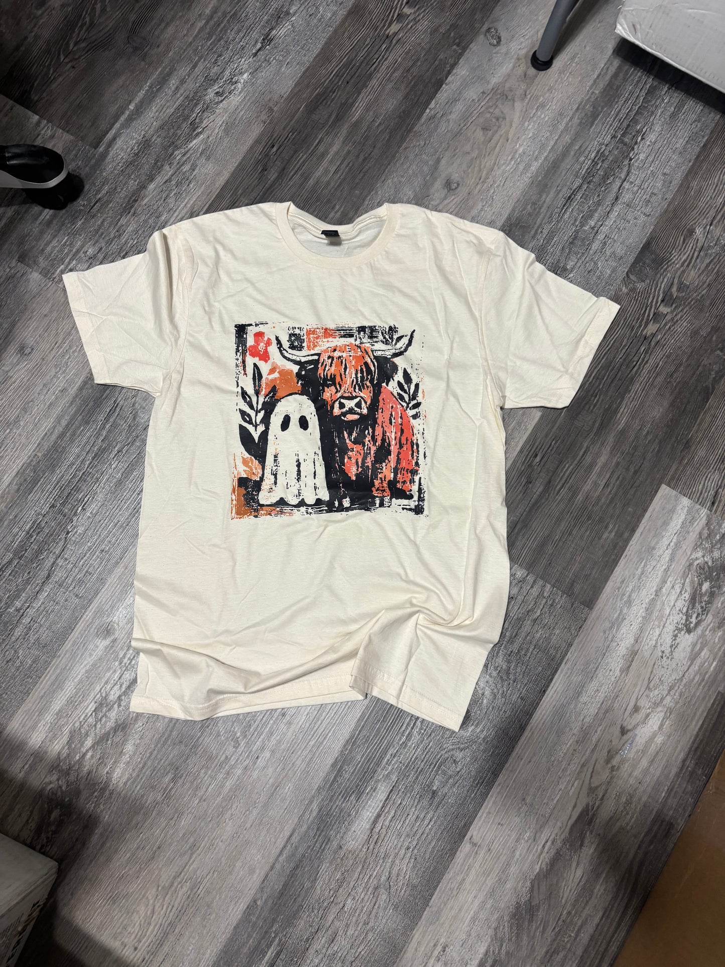 Vintage cow and ghost