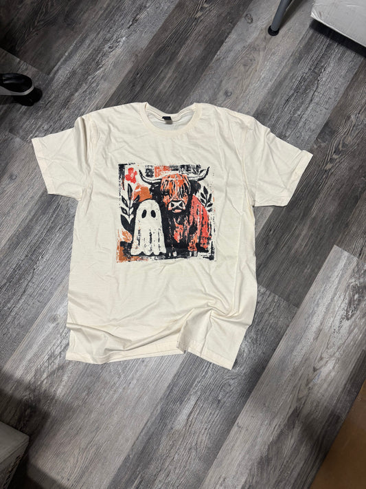Vintage cow and ghost
